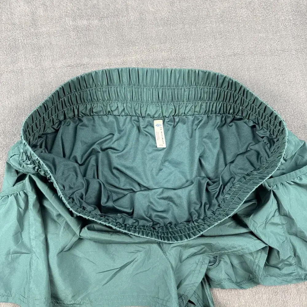 Free People Movement Shorts Womens XL Green Lined Get Your Flirt On High Rise
